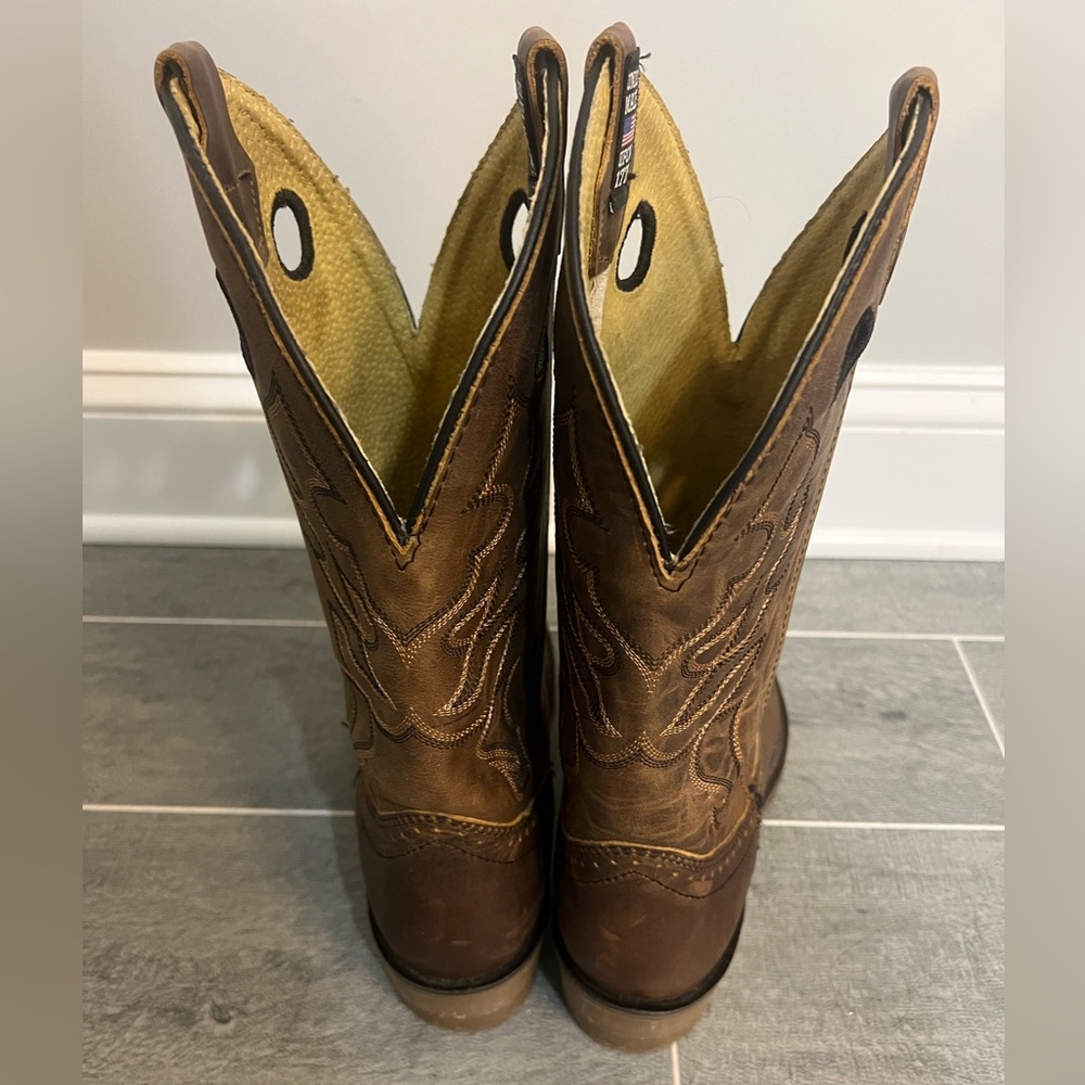 Double H Rustic Brown Cowboy Boots - Picture 3 of 7